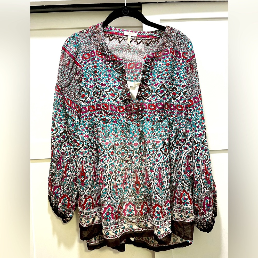 Joie size small paisley tunic top with white camisole